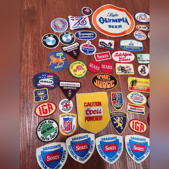 Vintage 70s 80s Patches Car Oil Disneyland Sears Beer Soda Boy Scouts Motorcycle - Picture 4 of 7